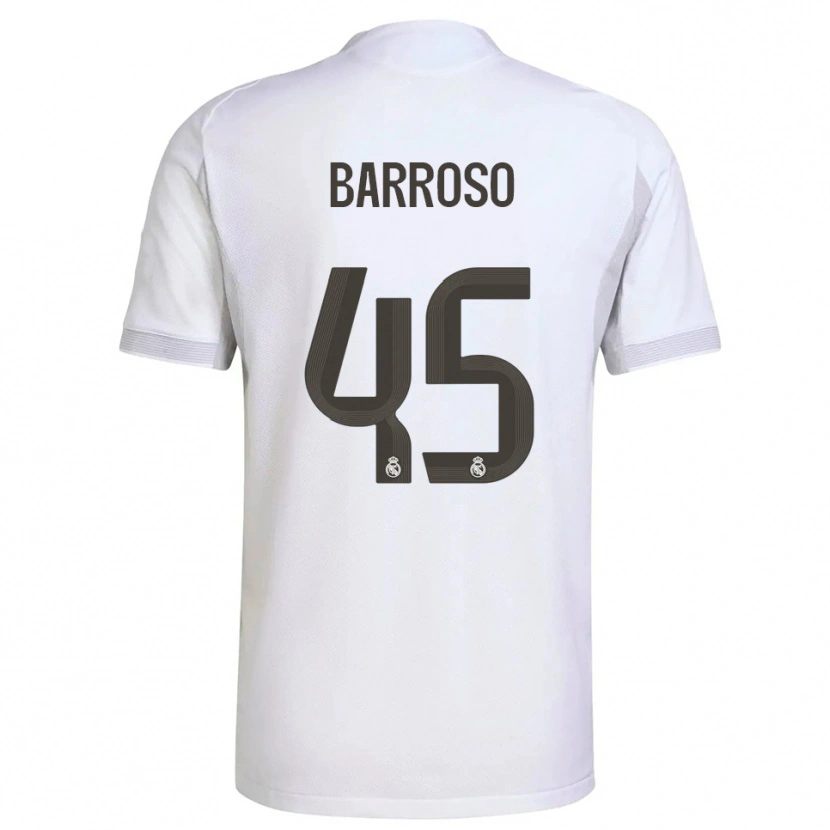 Danxen Mujer Camiseta Jaime Barroso #45 Blanco Amarillo 1ª Equipación 2025/26 La Camisa México