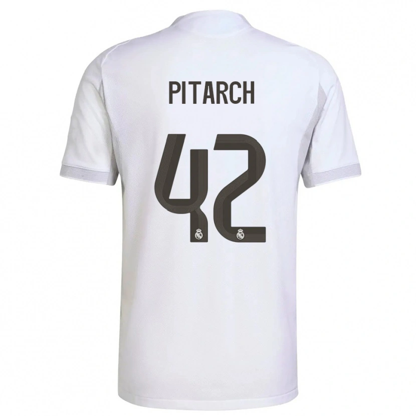 Danxen Mujer Camiseta Thiago Pitarch #42 Blanco Amarillo 1ª Equipación 2025/26 La Camisa México
