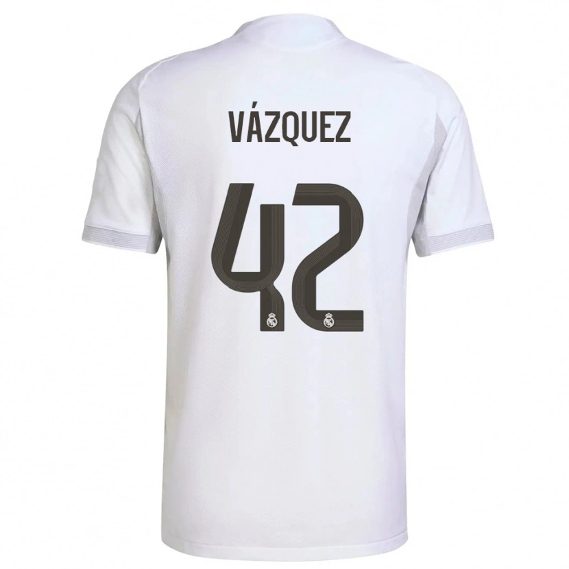 Danxen Mujer Camiseta Erik Vázquez #42 Blanco Amarillo 1ª Equipación 2025/26 La Camisa México