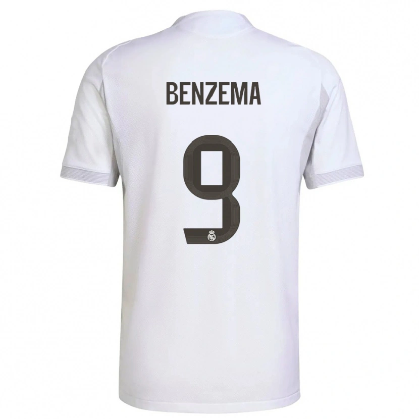 Danxen Mujer Camiseta Karim Benzema #9 Blanco Amarillo 1ª Equipación 2025/26 La Camisa México