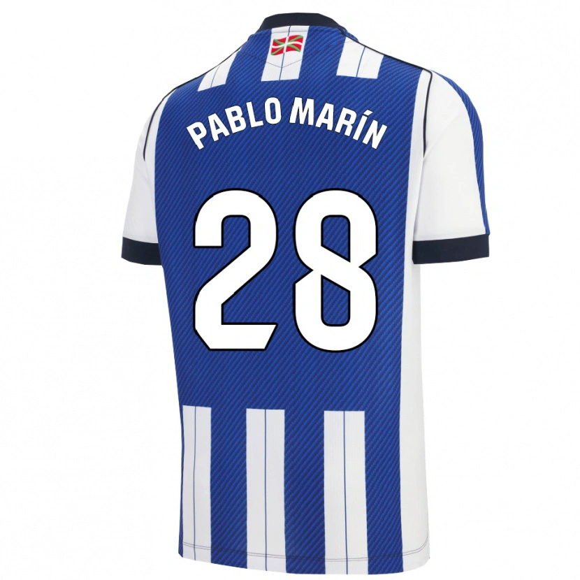 Danxen Mujer Camiseta Pablo Marín #28 Azul Blanco 1ª Equipación 2025/26 La Camisa México
