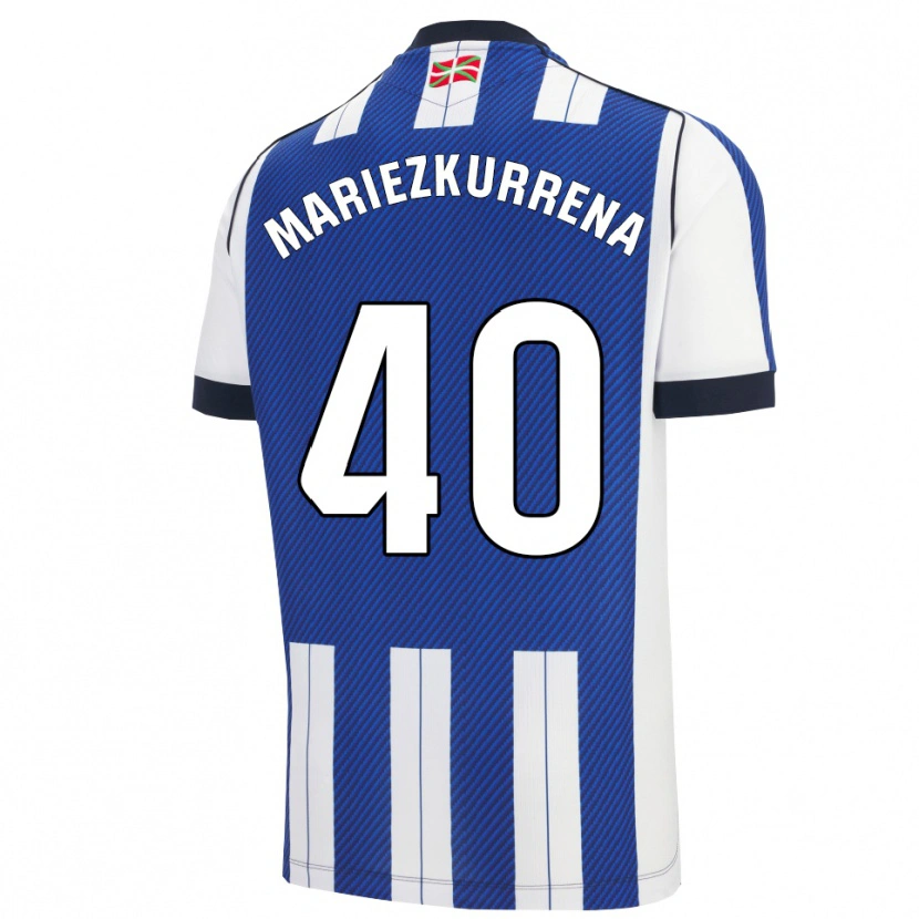 Danxen Mujer Camiseta Arkaitz Mariezkurrena #40 Azul Blanco 1ª Equipación 2025/26 La Camisa México