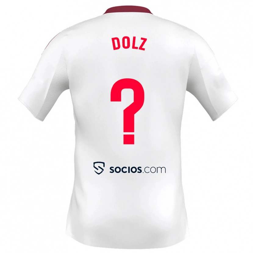 Danxen Mujer Camiseta Marc Dolz #0 Blanco Rojo 1ª Equipación 2025/26 La Camisa México