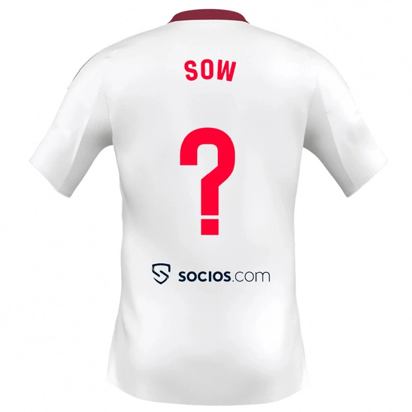 Danxen Mujer Camiseta Bakary Sow #0 Blanco Rojo 1ª Equipación 2025/26 La Camisa México