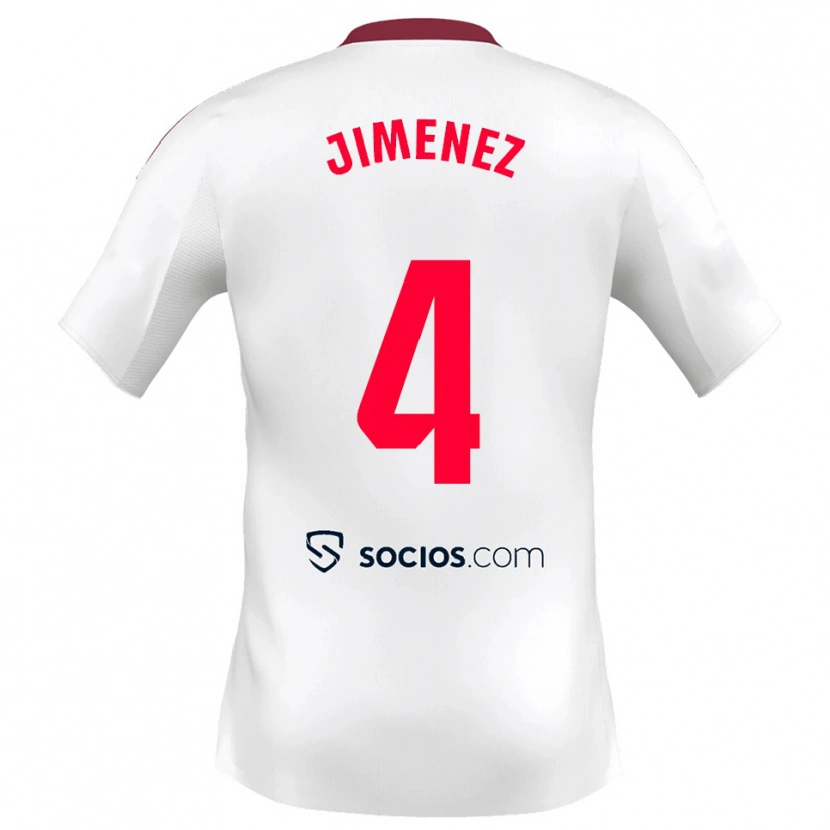 Danxen Mujer Camiseta Diego Jiménez #4 Blanco Rojo 1ª Equipación 2025/26 La Camisa México