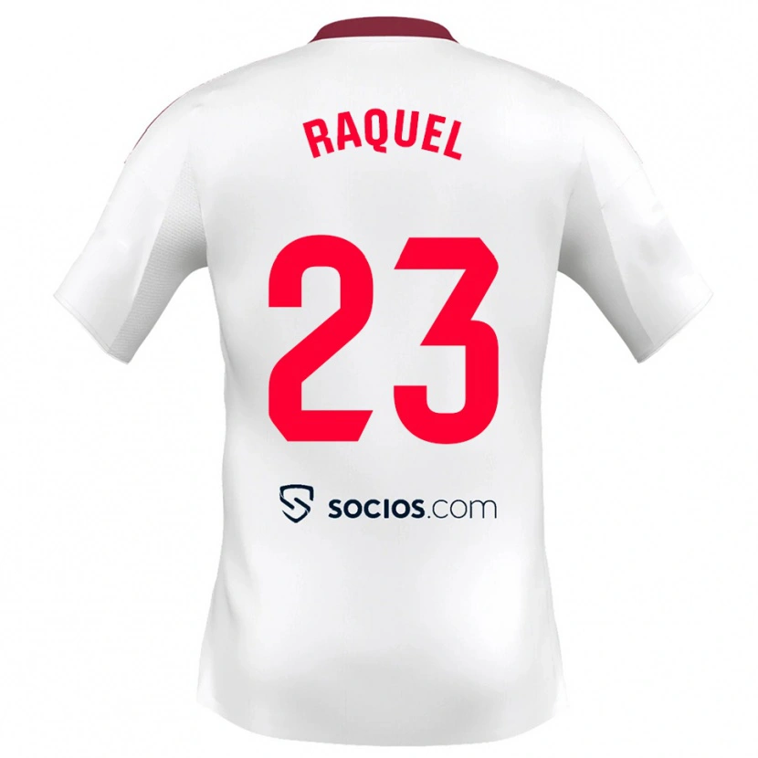 Danxen Mujer Camiseta Raquel Morcillo Aparicio #23 Blanco Rojo 1ª Equipación 2025/26 La Camisa México