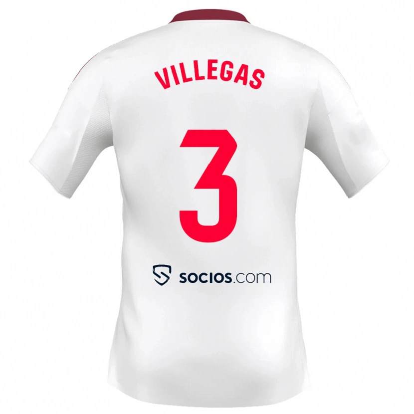 Danxen Mujer Camiseta Juancho Villegas #3 Blanco Rojo 1ª Equipación 2025/26 La Camisa México