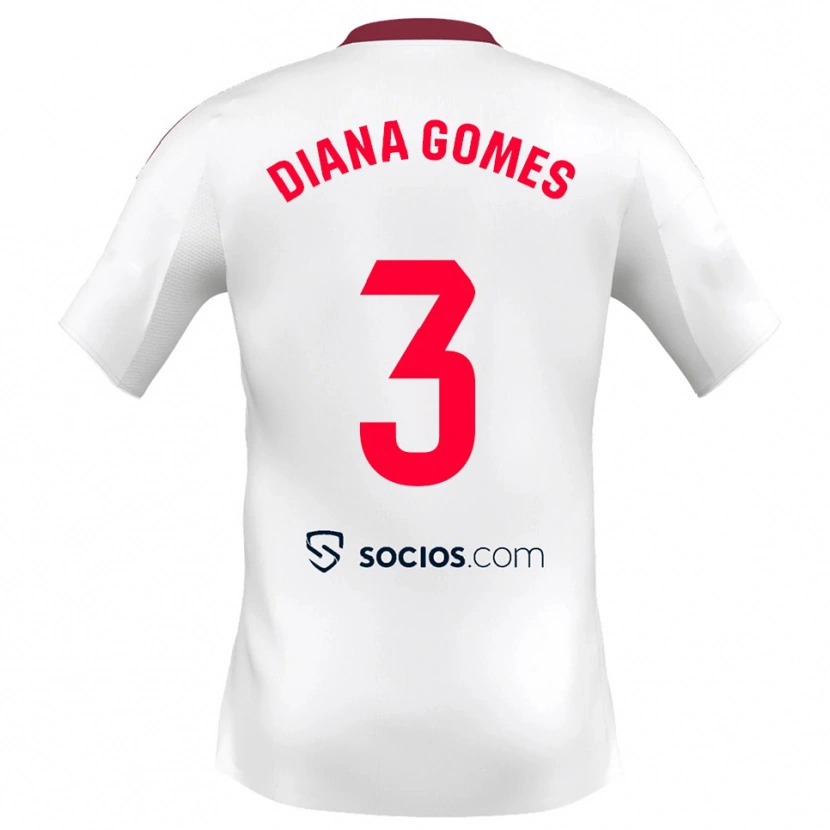 Danxen Mujer Camiseta Diana Catarina Ribeiro Gomes #3 Blanco Rojo 1ª Equipación 2025/26 La Camisa México