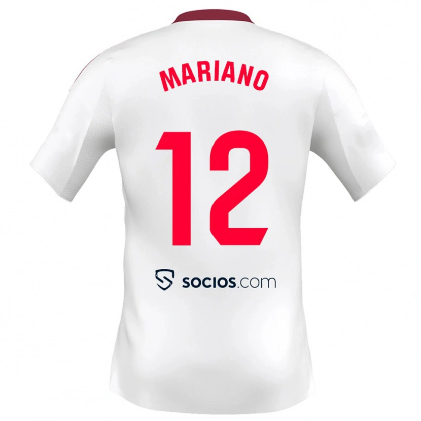 Danxen Mujer Camiseta Mariano Diaz #12 Blanco Rojo 1ª Equipación 2025/26 La Camisa México