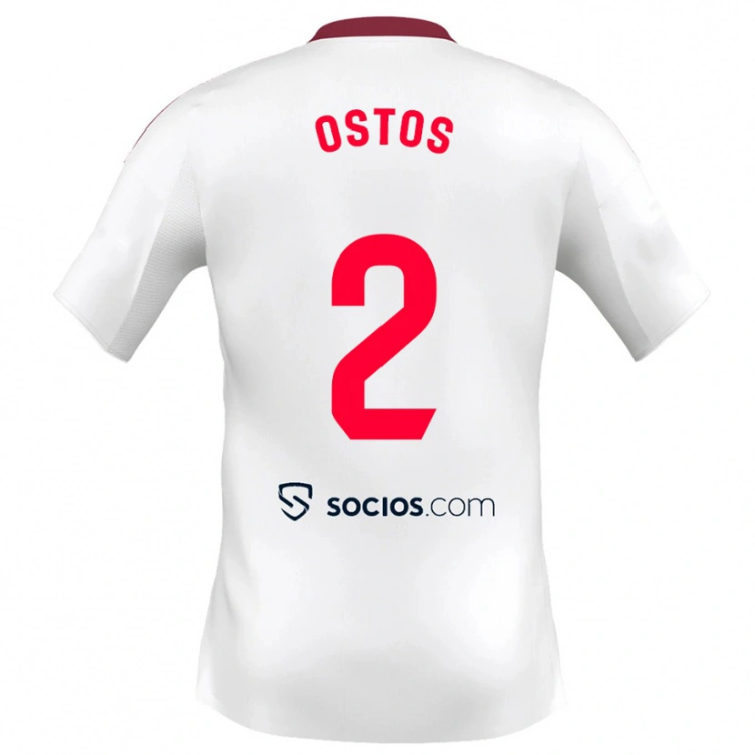 Danxen Mujer Camiseta Fran Ostos #2 Blanco Rojo 1ª Equipación 2025/26 La Camisa México