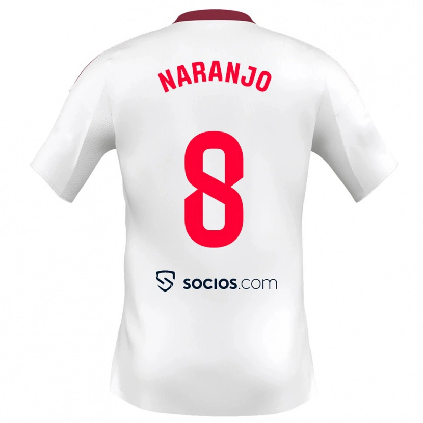 Danxen Mujer Camiseta Mario Naranjo #8 Blanco Rojo 1ª Equipación 2025/26 La Camisa México