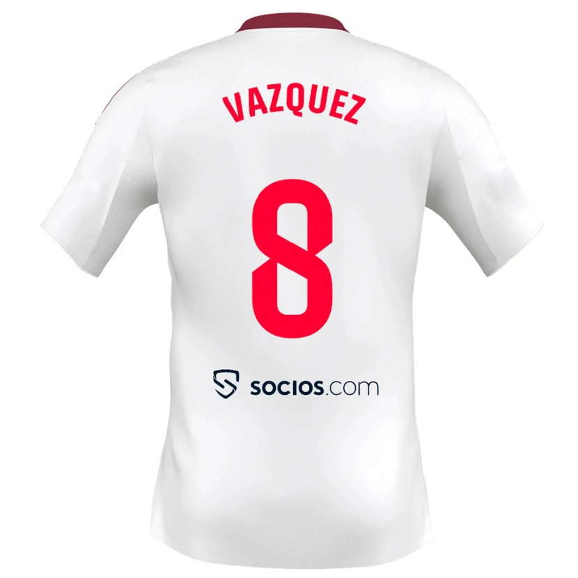 Danxen Mujer Camiseta Manolo Vazquez #8 Blanco Rojo 1ª Equipación 2025/26 La Camisa México