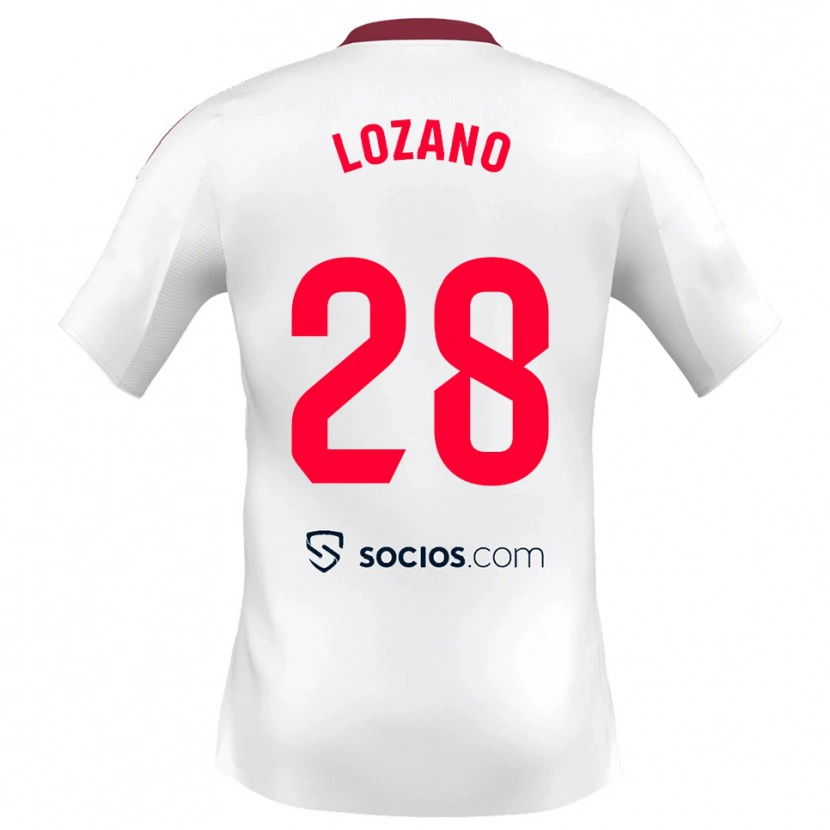 Danxen Mujer Camiseta Elena Lozano #28 Blanco Rojo 1ª Equipación 2025/26 La Camisa México