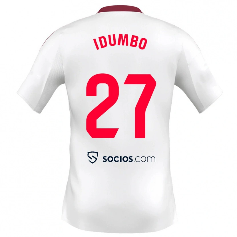 Danxen Mujer Camiseta Stanis Idumbo #27 Blanco Rojo 1ª Equipación 2025/26 La Camisa México