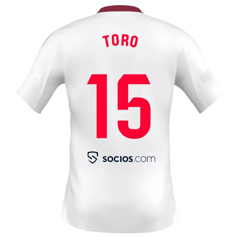 Danxen Mujer Camiseta Juanan Toro #15 Blanco Rojo 1ª Equipación 2025/26 La Camisa México