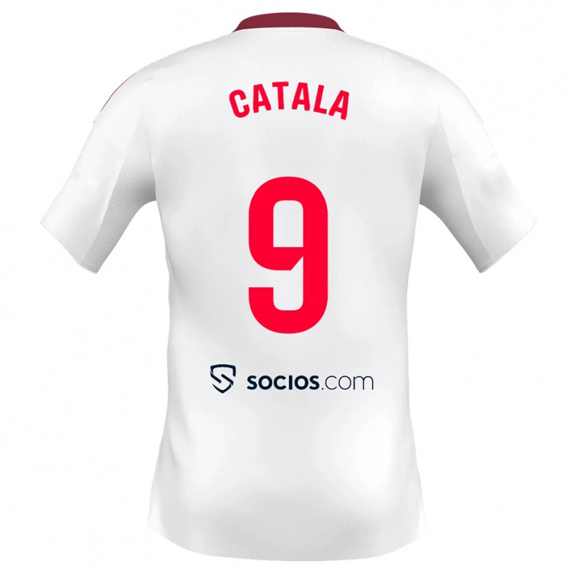Danxen Mujer Camiseta Rubén Catalá #9 Blanco Rojo 1ª Equipación 2025/26 La Camisa México