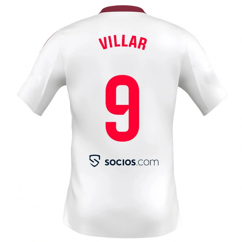 Danxen Mujer Camiseta Iker Villar #9 Blanco Rojo 1ª Equipación 2025/26 La Camisa México