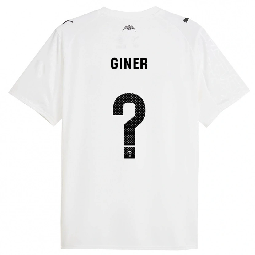 Danxen Mujer Camiseta Hugo Giner #0 Blanco Negro 1ª Equipación 2025/26 La Camisa México
