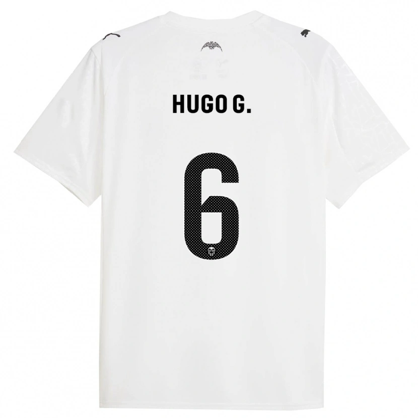 Danxen Mujer Camiseta Hugo Guillamón #6 Blanco Negro 1ª Equipación 2025/26 La Camisa México