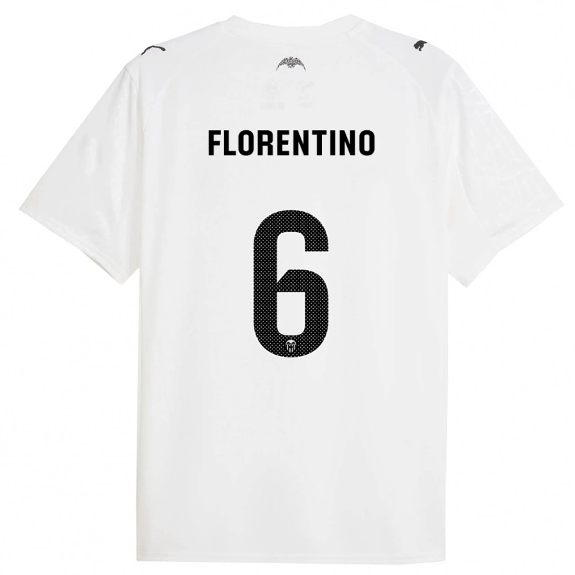 Danxen Mujer Camiseta Claudia Florentino #6 Blanco Negro 1ª Equipación 2025/26 La Camisa México