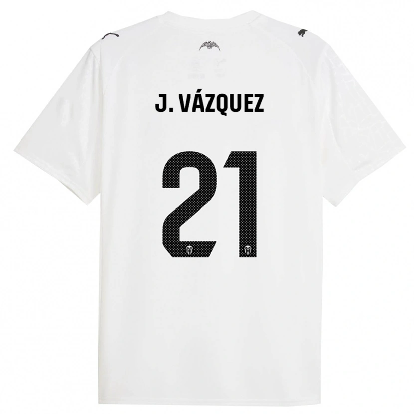 Danxen Mujer Camiseta Jesús Vázquez #21 Blanco Negro 1ª Equipación 2025/26 La Camisa México