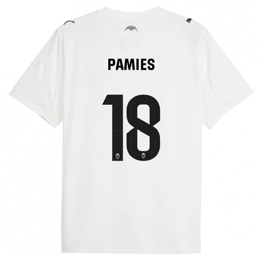 Danxen Mujer Camiseta Javi Pamies #18 Blanco Negro 1ª Equipación 2025/26 La Camisa México