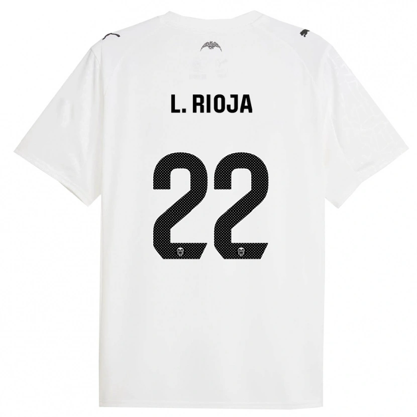 Danxen Mujer Camiseta Luis Rioja #22 Blanco Negro 1ª Equipación 2025/26 La Camisa México