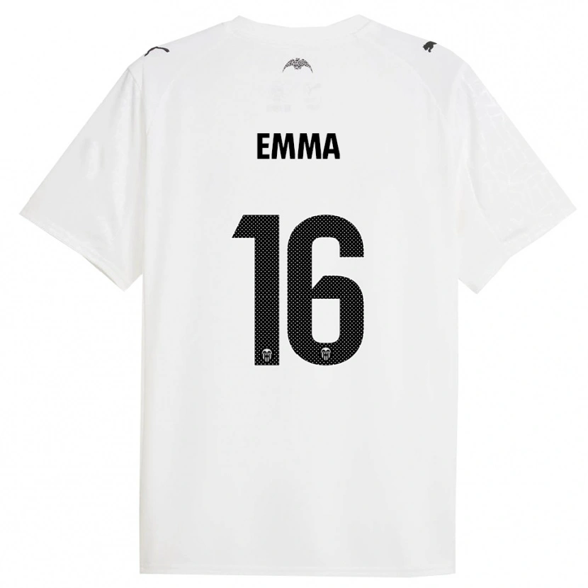 Danxen Mujer Camiseta Emma Martín Queralt #16 Blanco Negro 1ª Equipación 2025/26 La Camisa México