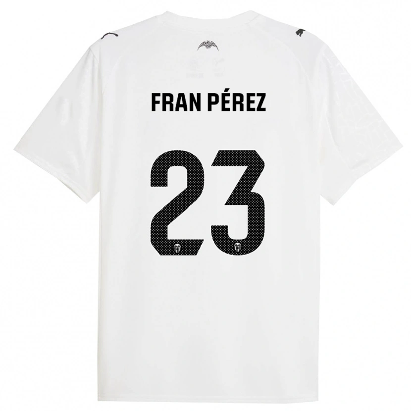 Danxen Mujer Camiseta Fran Pérez #23 Blanco Negro 1ª Equipación 2025/26 La Camisa México