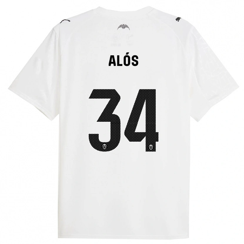 Danxen Mujer Camiseta Carlos Alós #34 Blanco Negro 1ª Equipación 2025/26 La Camisa México
