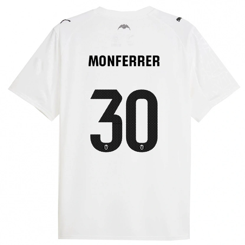 Danxen Mujer Camiseta Miguel Monferrer #30 Blanco Negro 1ª Equipación 2025/26 La Camisa México