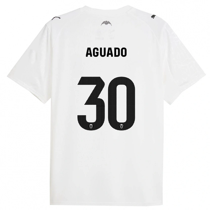 Danxen Mujer Camiseta Julia Aguado #30 Blanco Negro 1ª Equipación 2025/26 La Camisa México