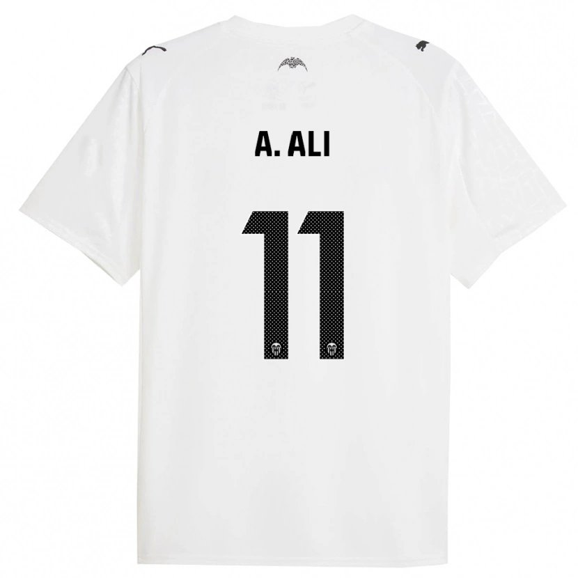 Danxen Mujer Camiseta Amirah Ali #11 Blanco Negro 1ª Equipación 2025/26 La Camisa México