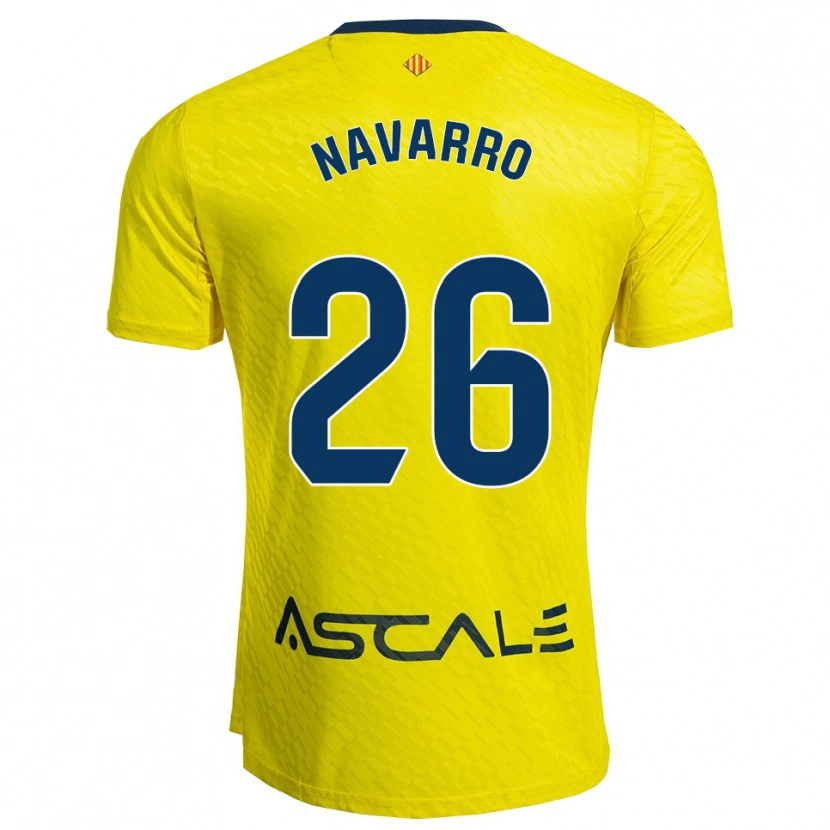 Danxen Mujer Camiseta Pau Navarro #26 Amarillo Marino 1ª Equipación 2025/26 La Camisa México