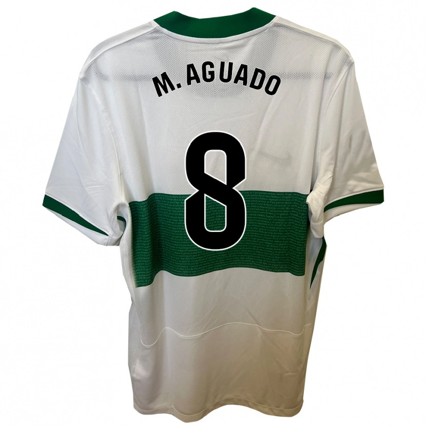 Danxen Mujer Camiseta Marc Aguado #8 Blanco Verde 1ª Equipación 2025/26 La Camisa México
