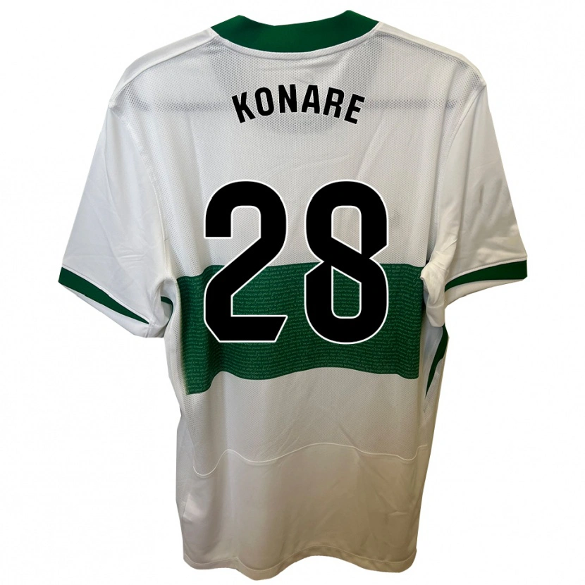 Danxen Mujer Camiseta Umaru Konare #28 Blanco Verde 1ª Equipación 2025/26 La Camisa México
