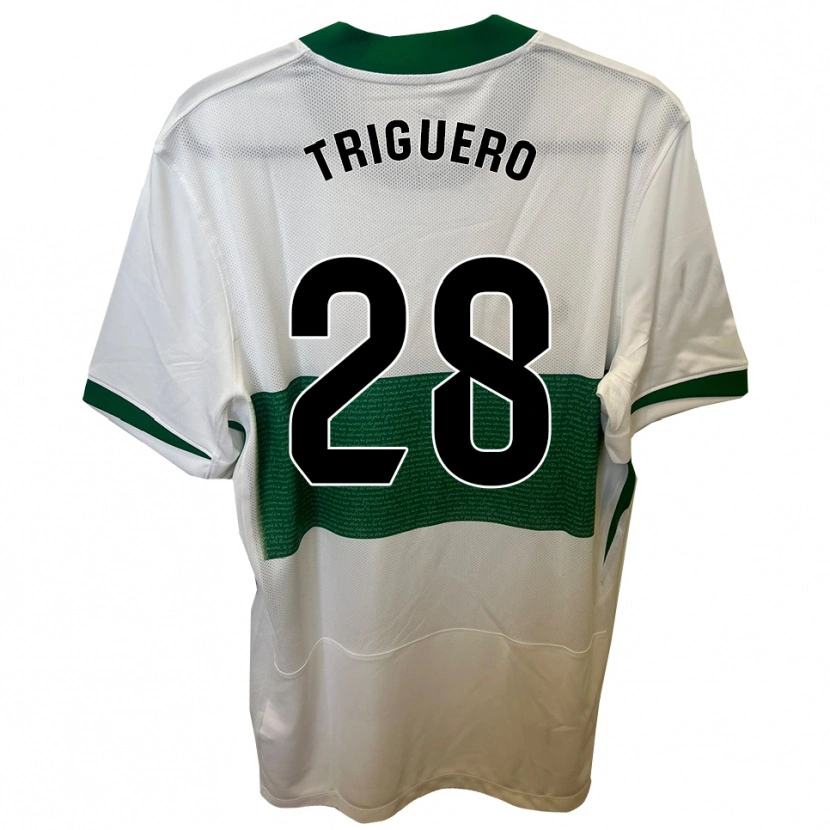 Danxen Mujer Camiseta Dani Triguero #28 Blanco Verde 1ª Equipación 2025/26 La Camisa México