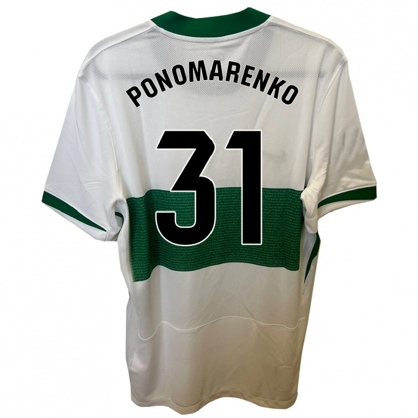 Danxen Mujer Camiseta Borys Ponomarenko #31 Blanco Verde 1ª Equipación 2025/26 La Camisa México