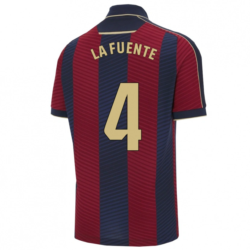 Danxen Mujer Camiseta Adrián De La Fuente #4 Rojo Marino 1ª Equipación 2025/26 La Camisa México