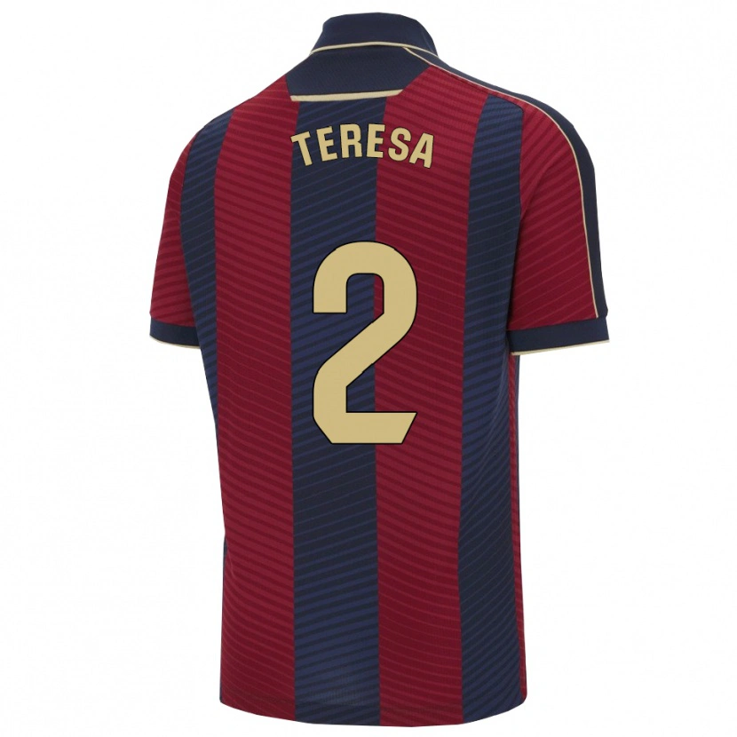 Danxen Mujer Camiseta Teresa Mérida #2 Rojo Marino 1ª Equipación 2025/26 La Camisa México