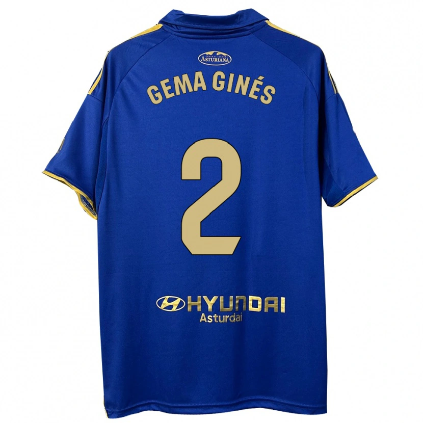 Danxen Mujer Camiseta Gema Ginés #2 Azul Oro 1ª Equipación 2025/26 La Camisa México