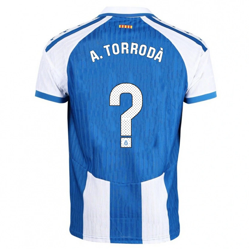 Danxen Mujer Camiseta Anna Torrodà Ricard #0 Azul Blanco 1ª Equipación 2025/26 La Camisa México
