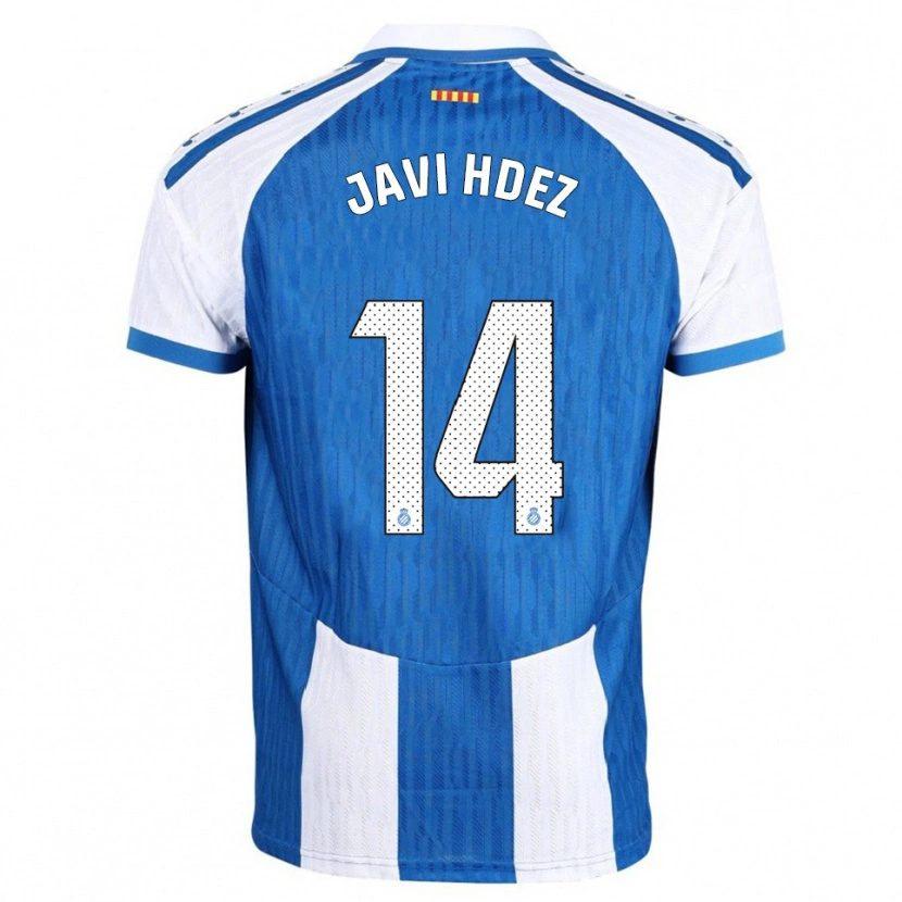 Danxen Mujer Camiseta Javi Hernández #14 Azul Blanco 1ª Equipación 2025/26 La Camisa México
