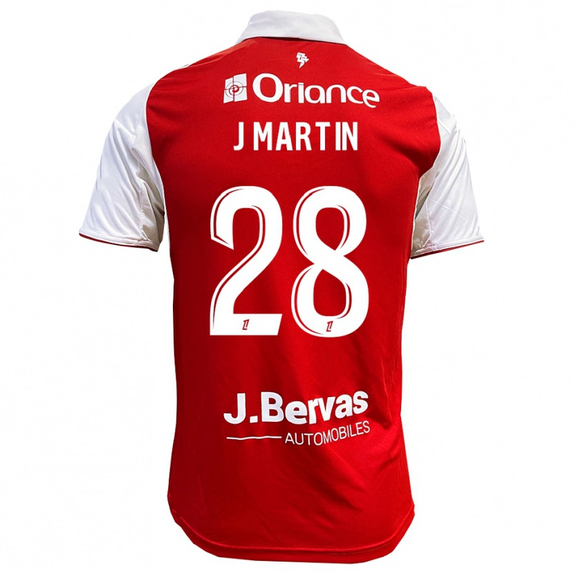 Danxen Mujer Camiseta Jonas Martin #28 Rojo Blanco 1ª Equipación 2025/26 La Camisa México