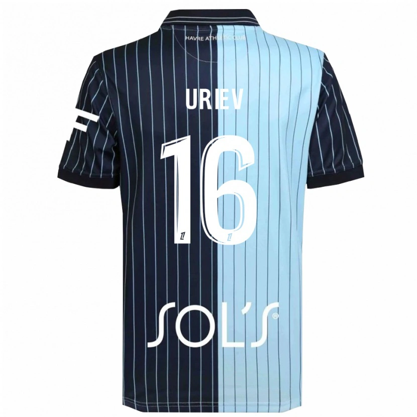 Danxen Mujer Camiseta Alan Uriev #16 Azul Marino Celeste 1ª Equipación 2025/26 La Camisa México