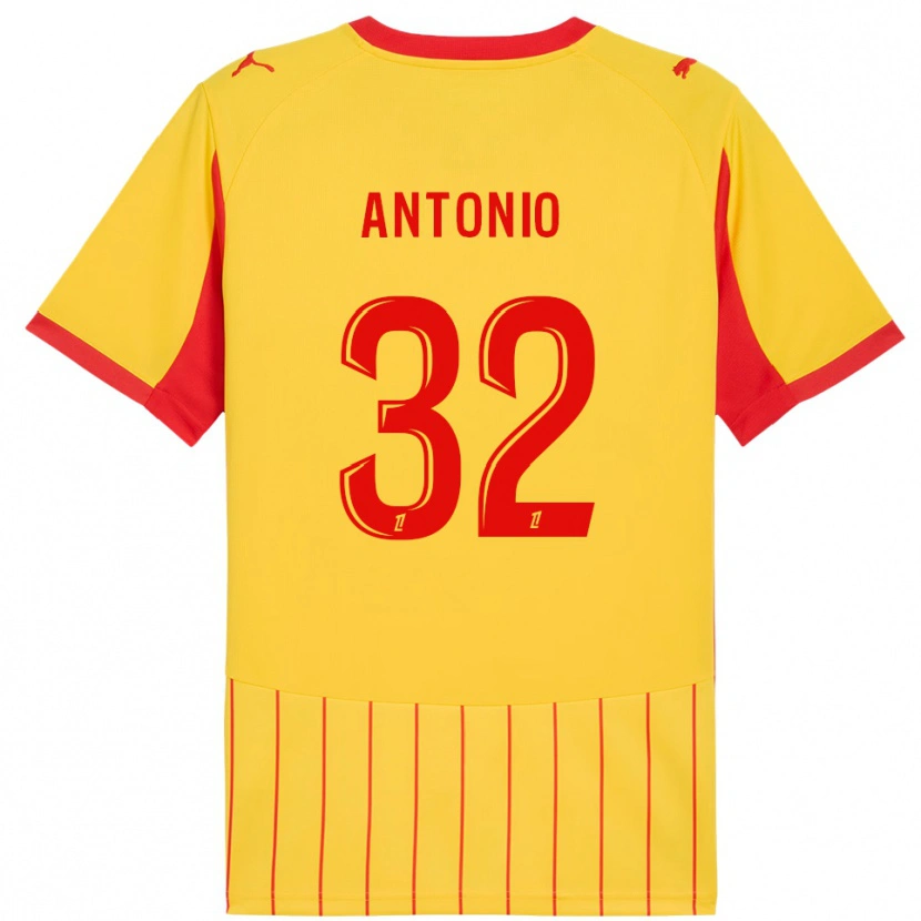 Danxen Mujer Camiseta Kyllian Antonio #32 Amarillo Rojo 1ª Equipación 2025/26 La Camisa México