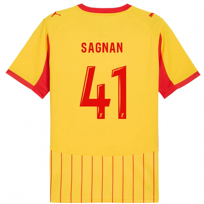 Danxen Mujer Camiseta Souleymane Sagnan #41 Amarillo Rojo 1ª Equipación 2025/26 La Camisa México