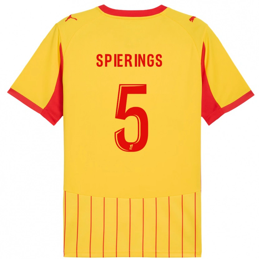 Danxen Mujer Camiseta Stijn Spierings #5 Amarillo Rojo 1ª Equipación 2025/26 La Camisa México