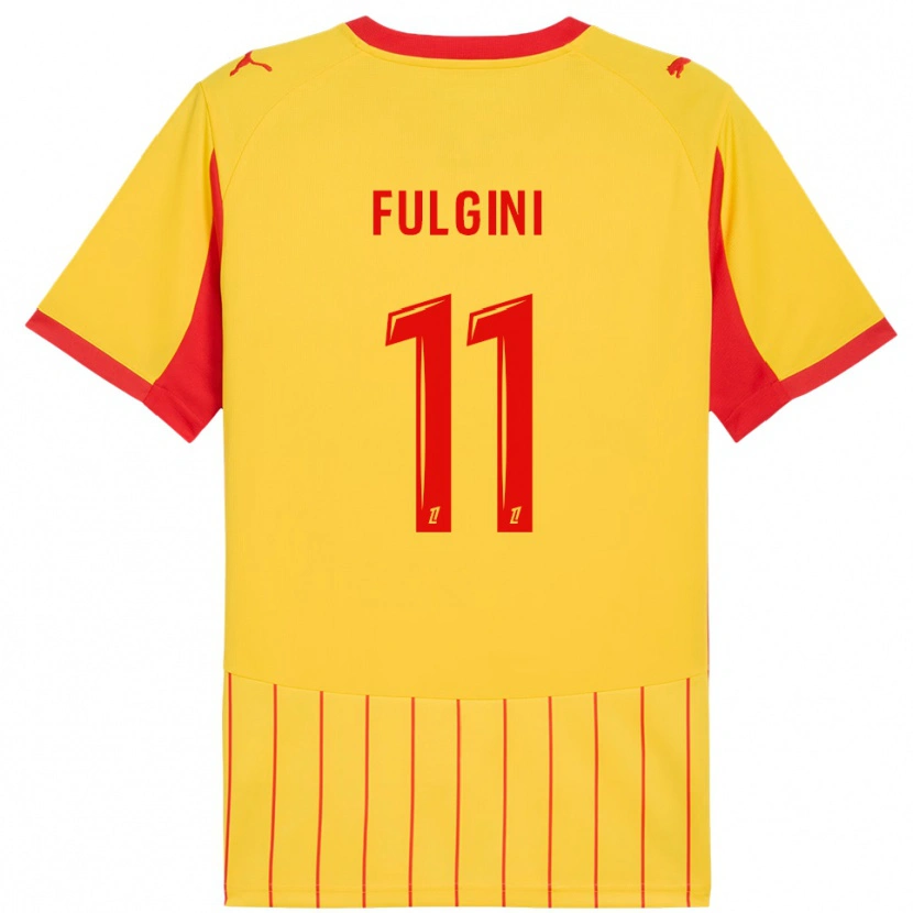 Danxen Mujer Camiseta Angelo Fulgini #11 Amarillo Rojo 1ª Equipación 2025/26 La Camisa México