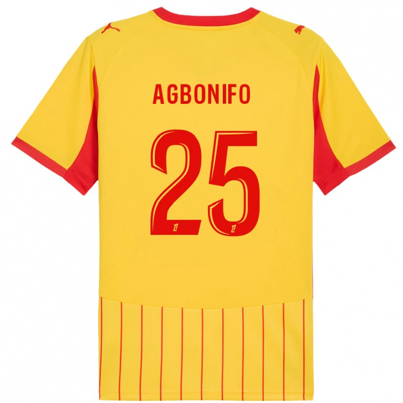 Danxen Mujer Camiseta Jeremy Agbonifo #25 Amarillo Rojo 1ª Equipación 2025/26 La Camisa México